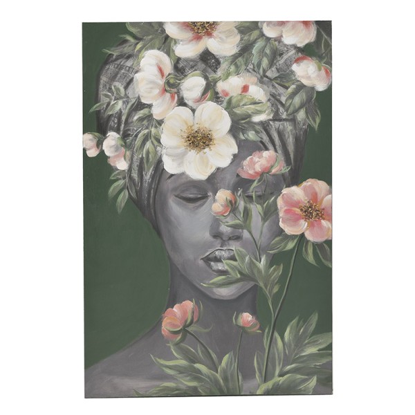 CANVAS WALL ART FEMALE FIGURE/FLOWERS 60Χ3X90 INART 3-90-006-0303