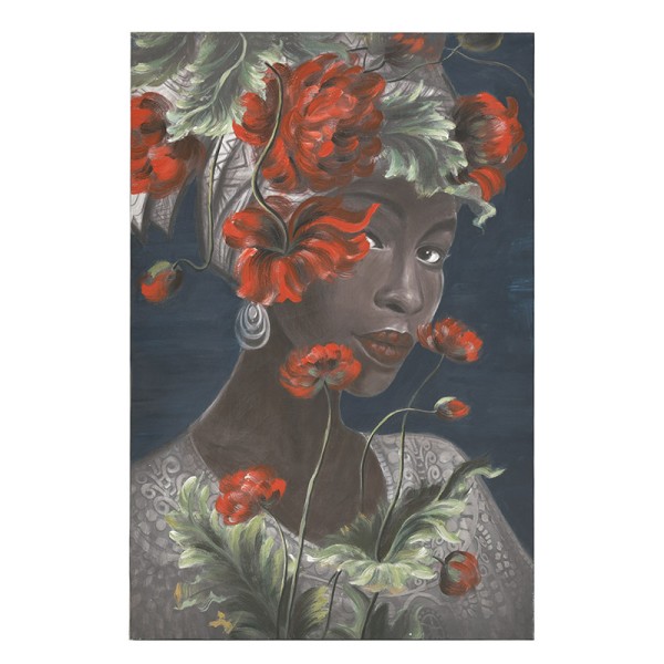 CANVAS WALL ART FEMALE FIGURE/FLOWERS 60Χ3X90 INART 3-90-006-0304